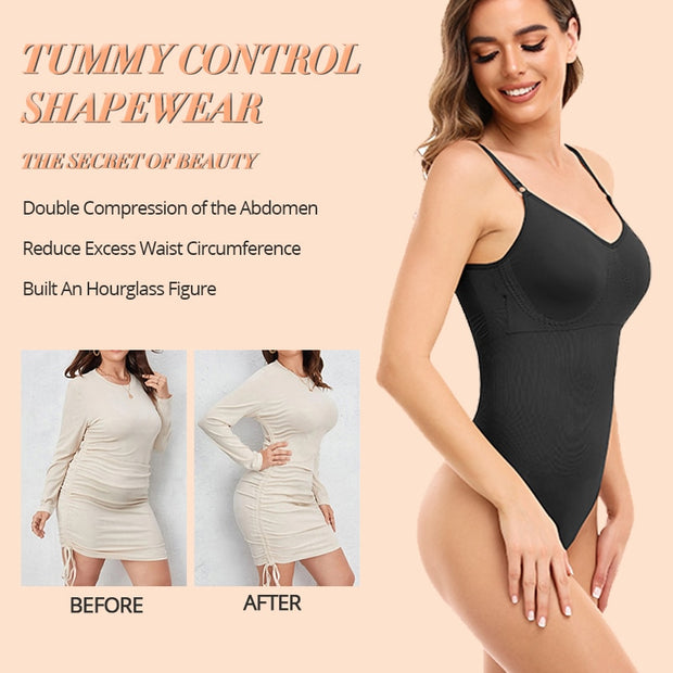 Thong Bodysuit Tummy Control Shapewear - Fioness